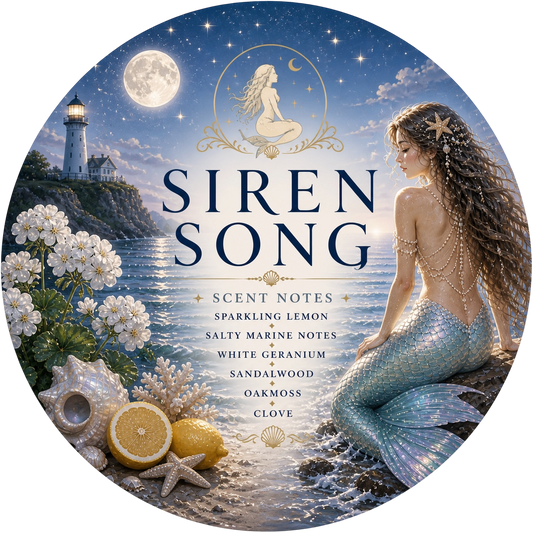 Siren Song - Charming Cheshires, Sparkling Lemon, Salty Marine Notes, White Geranium, Sandalwood, Oakmoss, Clove
