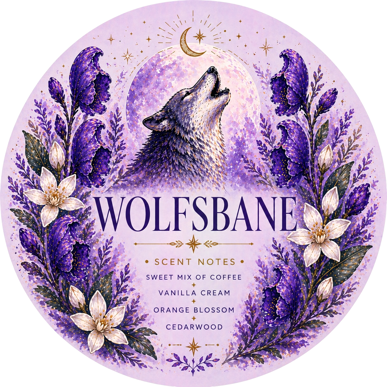 Wolfsbane - Charming Cheshires, coffee, vanilla cream, orange blossom, cedarwood