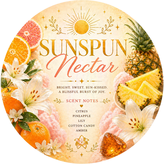Sunspun Nectar - Charming Cheshires, citrus, pineapple, lily, cotton candy, amber