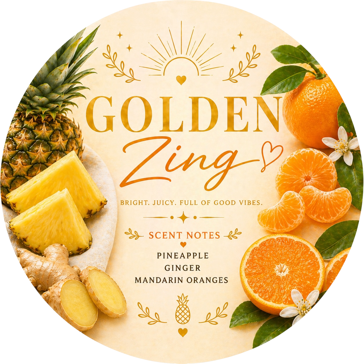 Golden Zing - Charming Cheshires, pineapple, ginger, mandarin oranges