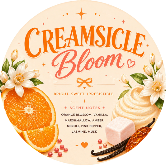 Creamsicle Bloom - Charming Cheshire, orange blossom, vanilla, marshmallow, amber, Neroli, pink pepper, jasmine, musk