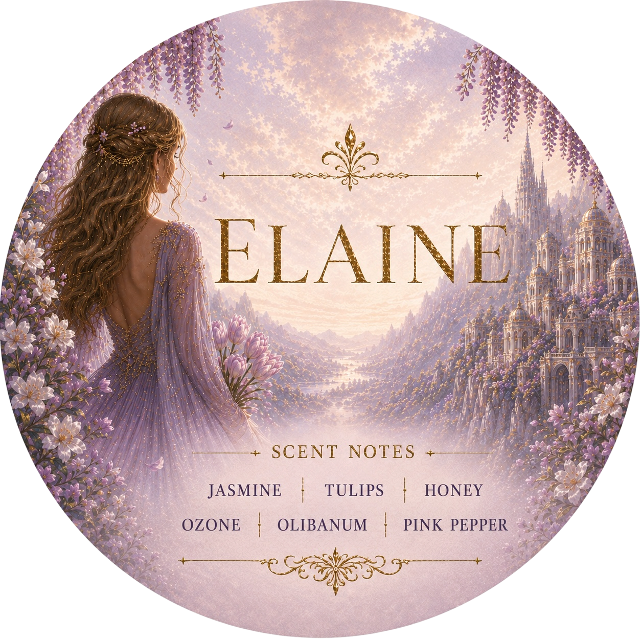 Elain: Garden of Dreams - Charming Cheshires, Jasmine, Tulips, Honey, Ozone, Olibanum, Pink Pepper, acotar