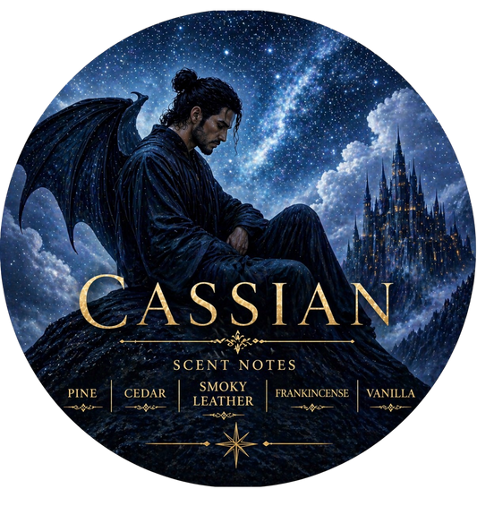 Cassian: Warriors Embrace - Charming Cheshires, Pine, Cedar, Smoky Leather, Frankincense, Vanilla, acotar
