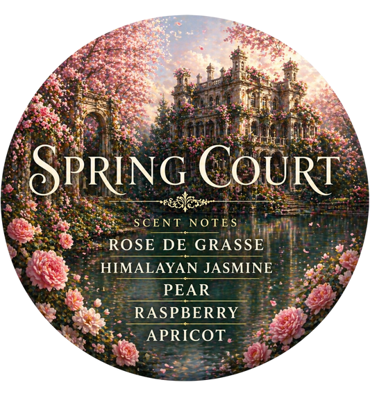 Spring Court: Beneath the Bloom - Charming Cheshires, Rose de Grasse, Himalayan Jasmine, Pear, Raspberry, Apricot, acotar