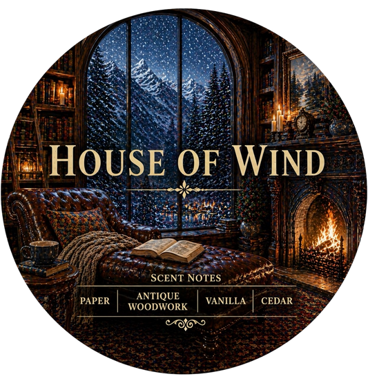 House of Wind: Lore & Hearth - Charming Cheshires, paper, antique woodwork, vanilla, cedar, acotar