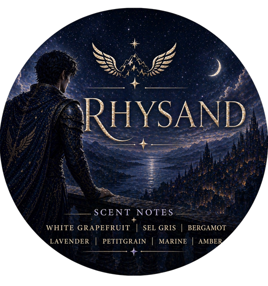 Rhysand: Night Sovereign - Charming Cheshires, White Grapefruit, Sel Gris, Bergamot, Lavender, Petitgrain, Marine, Amber, acotar