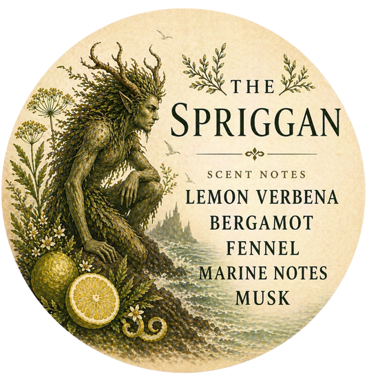 The Spriggan - Charming Cheshire, lemon verbena, bergamot, fennel, marine notes, musk