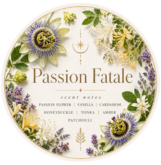 Passion Fatale - Charming Cheshire, Passion Flower, Vanilla, Cardamom, Honeysuckle, Tonka, Amber, Patchouli
