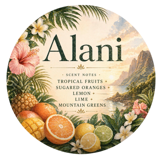 Alani - Charming Cheshires, Tropical Fruits, Sugared Oranges, Lemon, Lime, Mountain Greens